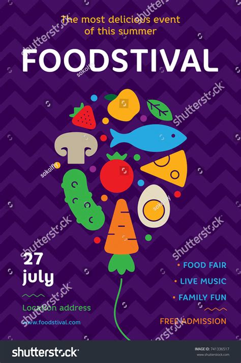 Food Festival Poster Design Template Graphic Stock Vector (Royalty Free ...