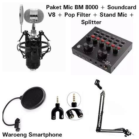 Jual Paket Home Recording Mic Condenser Bm Soundcard V Pop Filter