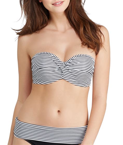 Panache Womens Anya Stripe Bandeau Underwire Bikini Top Style Sw