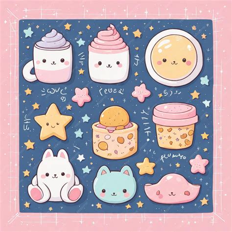 Premium Vector | Kawaii cute stickers with cartoon characters vector illustration