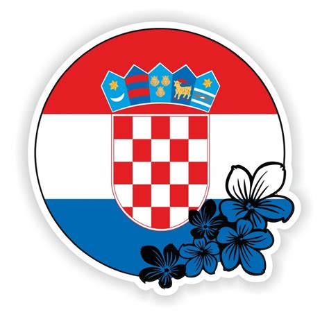 Croatia Sticker Round Flag For Laptop Book Fridge Guitar Motorcycle