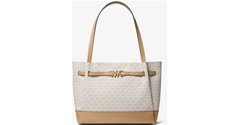 Michael Kors Reed Large Logo Tote Bag In White Lyst