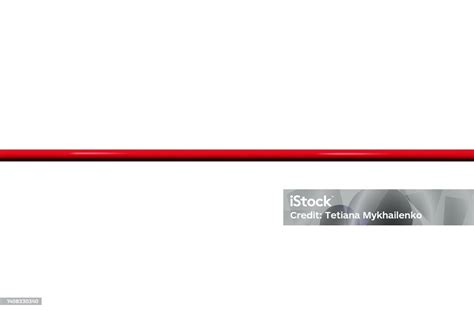 One Straight Red Line 3d Limit Or Border Finish Line Or Closed Red Long