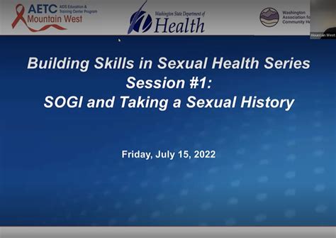 Building Skills In Sexual Health Webinar Series Collecting Sogi And Sexual History Information