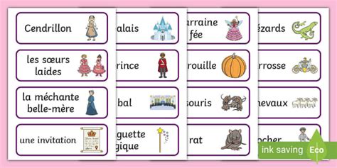 Cinderella Word Cards French Profesor Hizo Twinkl