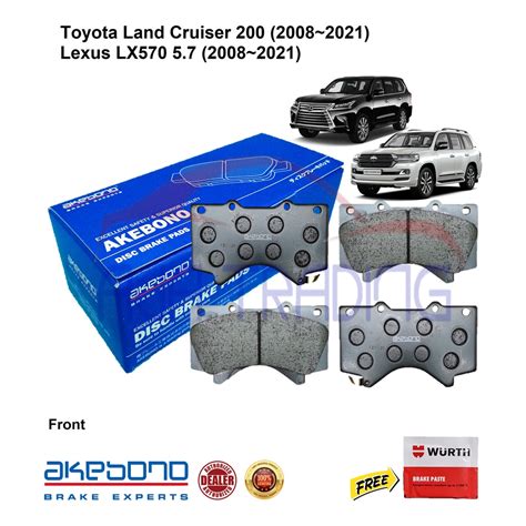 Genuine Akebono Front Brake Pads For Toyota Land Cruiser 200 2008 2021