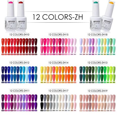 Arte Clavo 15ml 12pcs Colors Set Gel Nail Polish Gellak Top Coat LED