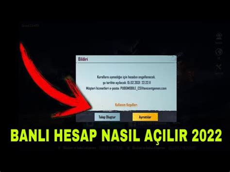 Ban Kaldirma Yil Ban Nasil Kalkar Banli Hesap Nasil A Ilir Pubg