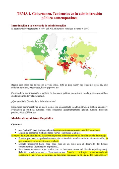 Tema 1 Gobernanza Tendencias En La Administración Pública