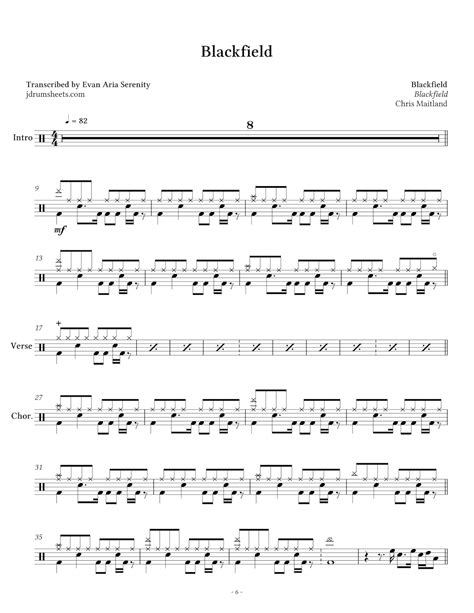 Blackfield Blackfield Drum Sheet Music Jds Blackfield Collection