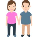 Mann und Frau halten Hände Emoji