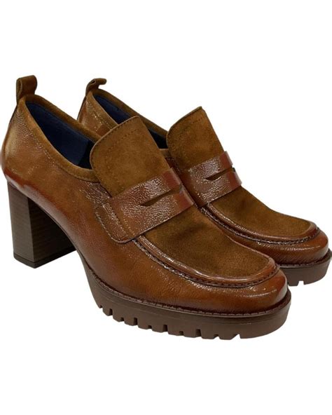 Zapatos De Tacón De Mujer DORKING ZAPATO MOCASIN PIEL CUERO TACON