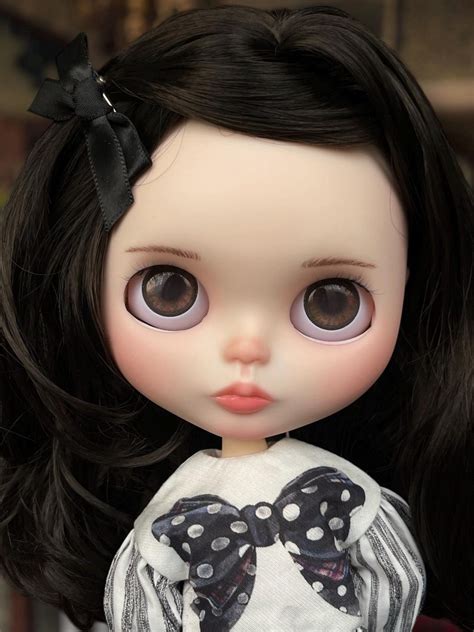 Custom Blythe Doll Black Brunette Hair OOAK Etsy