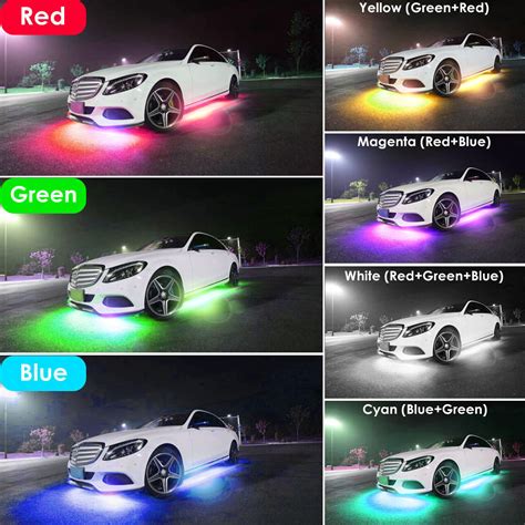 1 6pcs Led Strip Color Under Car Tube Underglow Underbody System Neon