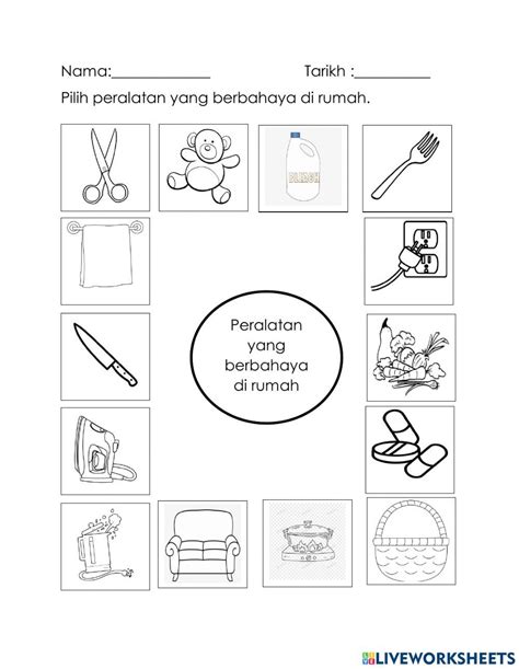 Benda Berbahaya Di Rumah Worksheet Artofit