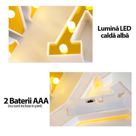 Cifra Volumetrica Luminoasa Led Din Plastic Cu Baterii 6 Emagro