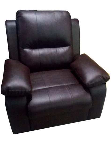 Brown Leather Manual Recliner Sofa Seating Capacity Size X X