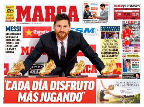 Messi cuarta Bota de Oro Cada día disfruto más Las portadas