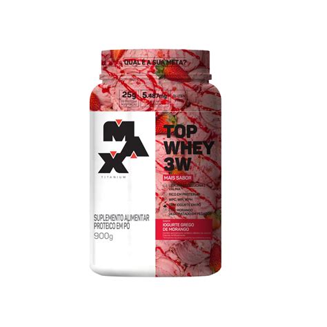 Top Whey W G Iogurte Greco De Morango Max Titanium Produtos