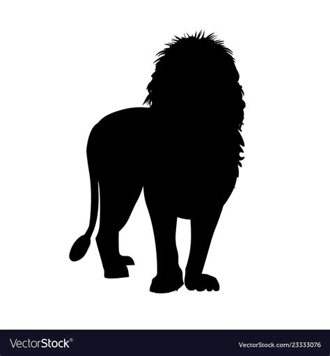 Silhouette of african lion Royalty Free Vector Image