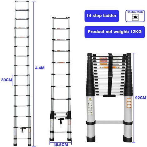 M Telescopic Ladder Aluminium Portable Multi Purpose Folding