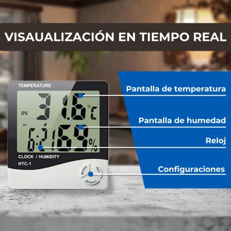 Reloj Termohigr Metro Digital Medidor Temperatura Humedad