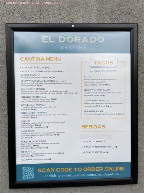 Online Menu of El Dorado Kitchen Restaurant, Sonoma, California, 95476 ...