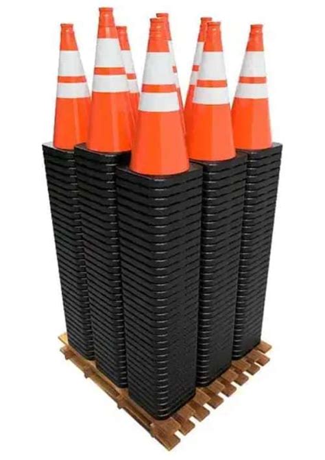 Work Area Traffic Cones Pallet Of Qty Lb Black Base Work