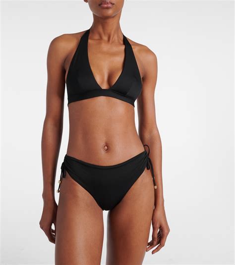 Ruched High Rise Bikini Bottoms In Black Max Mara Mytheresa