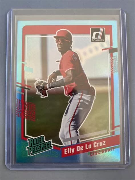 Elly De La Cruz Donruss Rated Prospect Carolina Blue Foil Hologram