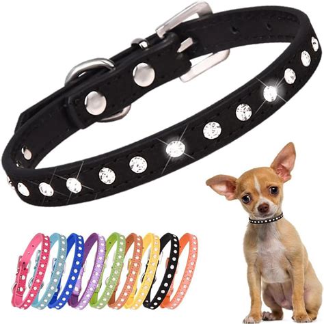 Diamond Dog Collars for Small Dogs, Pretty Sparkle Bling Puppy Collar