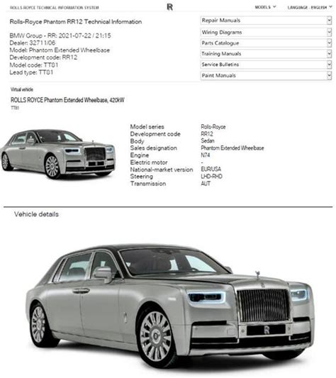 2017 2022 Rolls Royce Phantom Extended Rr12 Workshop Service Manual