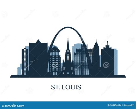 Stlouis Skyline Silhouette Cartoon Vector 194644393