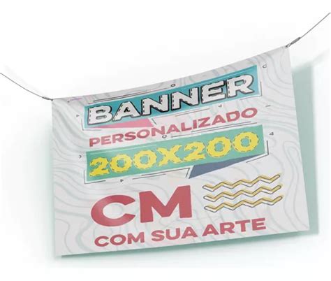 Placa Faixa Banner Personalizado 200x200cm Acabemento Ilhos