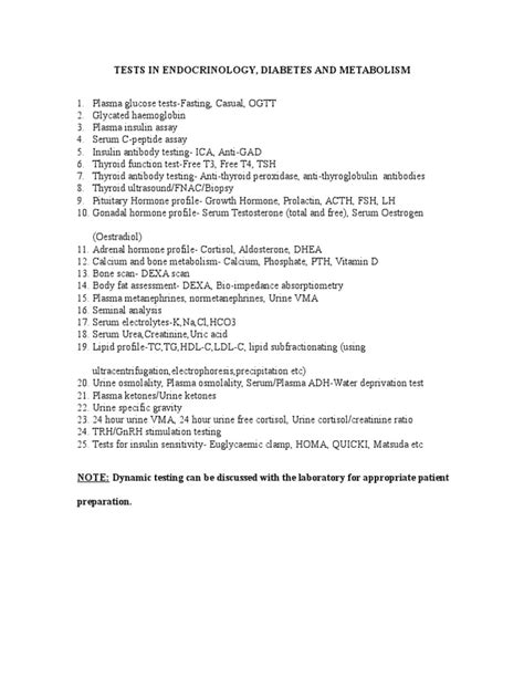 Tests in Endocrinology | PDF | Cortisol | Thyroid