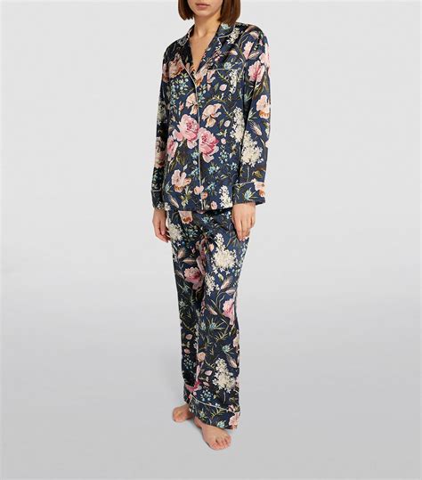 Womens Olivia Von Halle Multi Silk Floral Lila Pyjamas Harrods Uk