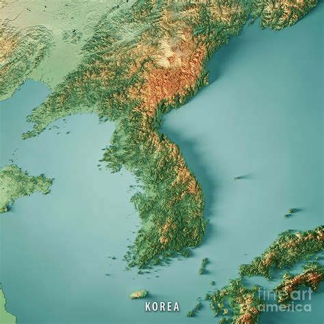 Topographical Map Of Korea