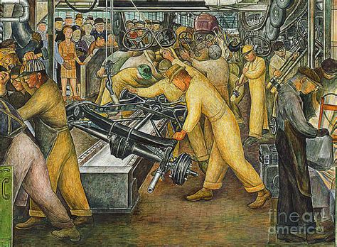 South Wall Of A Mural Depicting Detroit Industry Diego Rivera 1 A