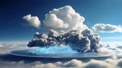 Premium Photo Cloud Computing Concept Digital Clouds Transforming