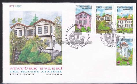 2003 ATATÜRK EVLERİ İLK GÜN ZARFI FDC Koleksiyon Market