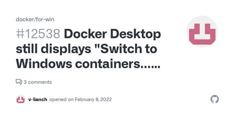 Docker Desktop Still Displays Switch To Windows Containers After