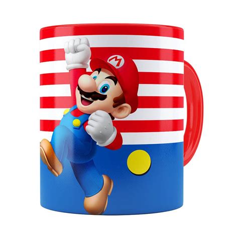 Caneca Mario Bros Mario Pulando Vermelha Big Presentes