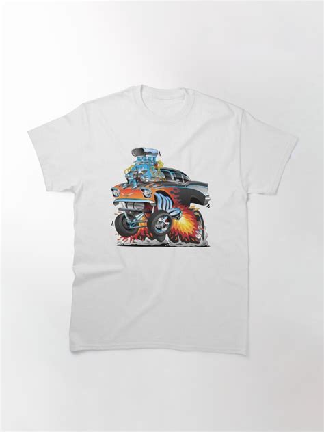 Classic Hot Rod 57 Gasser Drag Racing Muscle Car Cartoon T Shirt By Hobrath Redbubble