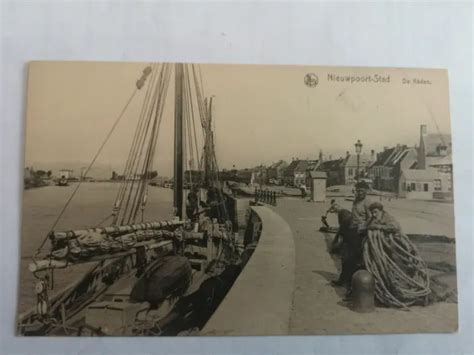 Cpa Nieuport Bateau Quai Et P Cheurs Belgique Nieuwpoort Eur