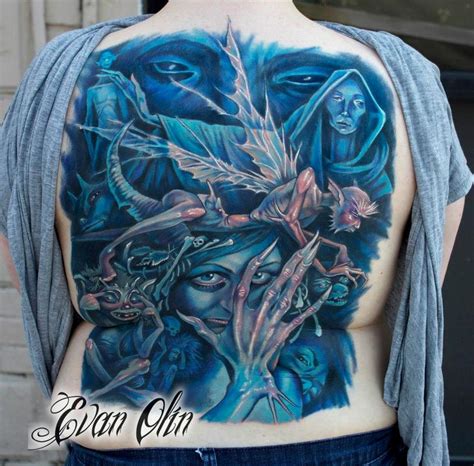 Brian Froud Faeries Artwork Backpiece Tattoo By Evan Olin Tattoos