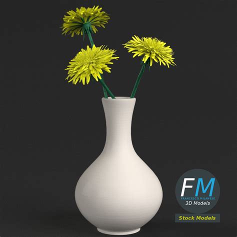 Dandelion Flowers In A Vase D Model Cgtrader