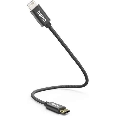 Hama Ladekabel Usb C Lightning 02 M Nylon Czarny 00201601 Inna Marka Sklep Empikcom