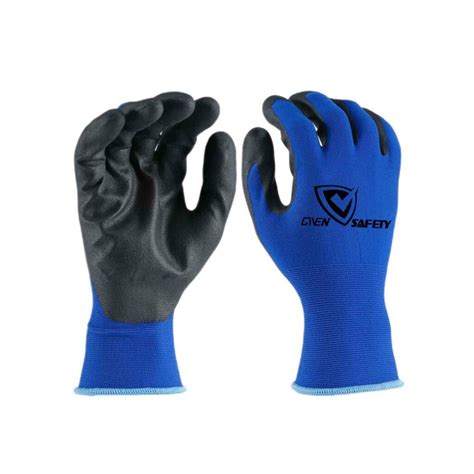 G Blue Nylon Spandex Micro Foam Nitrile Palm Coated Lightweight