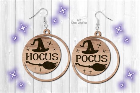 Hocus Pocus Earrings Svg Laser Cut Files Halloween Glowforge Files By