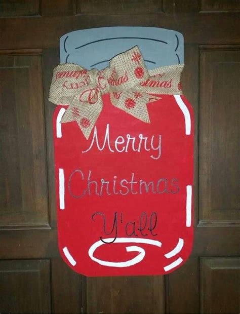 I Want This Christmas Door Hanger Mason Jar Door Hanger Mason